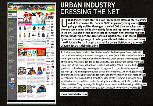 Urban Industry store in Streetwear Today Magazine